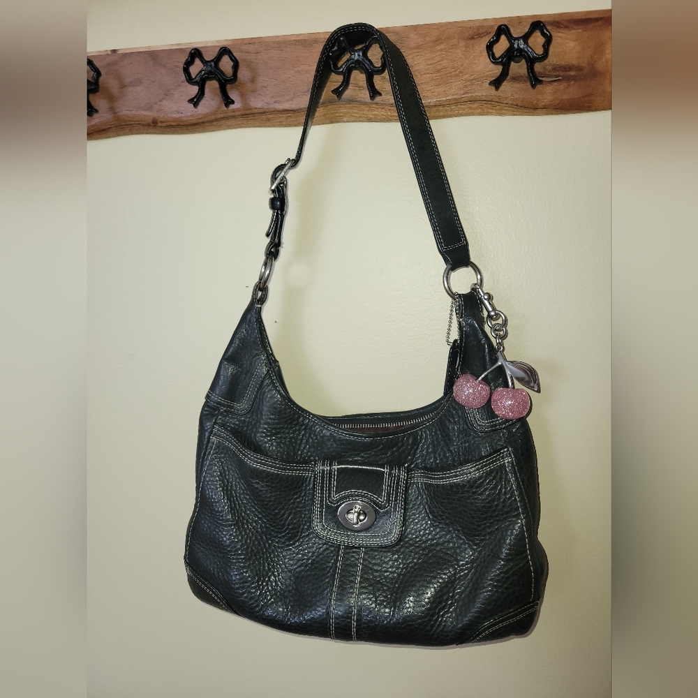 Coach Vintage Pebbled Leather Turnlock Hobo / Shoulder Bag